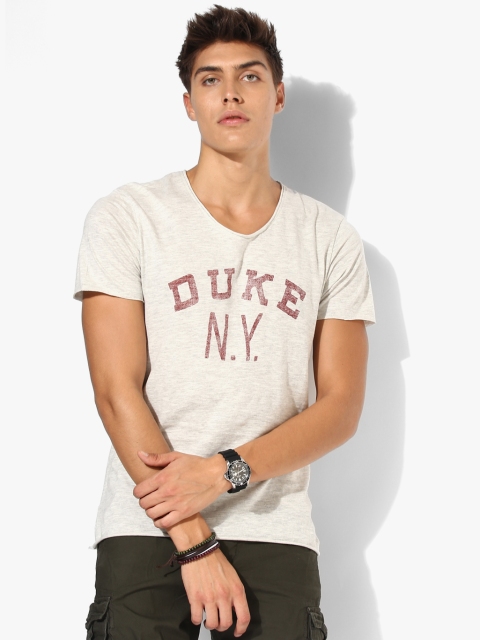 

SELECTED Men Grey Printed Round Neck T-shirt