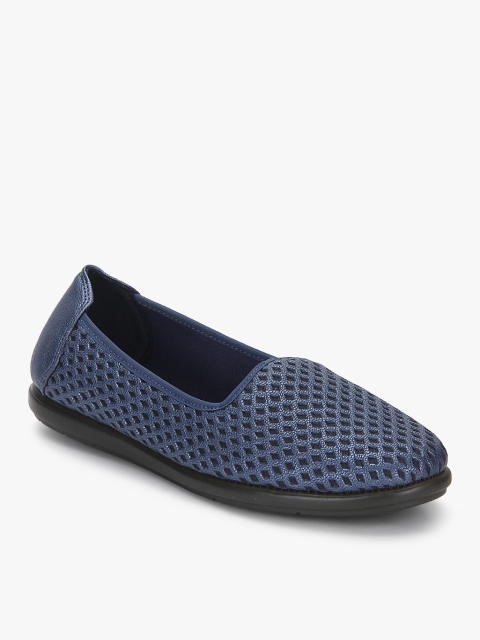 

Aerosoles Women Navy Blue Textured Leather Flats