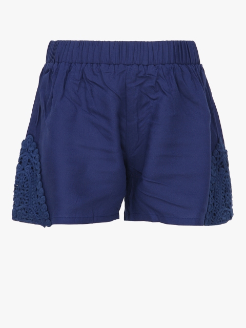 

Pepe Jeans Girls Navy Blue Solid Regular Fit Regular Shorts