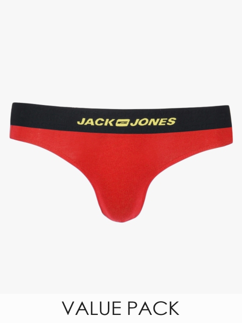 

Jack & Jones Men Pack of 2 Solid Basic Briefs 5713441223505, Red