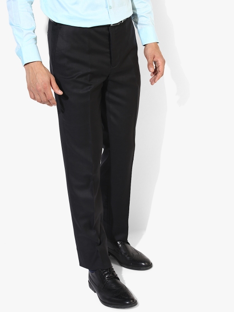 

Raymond Men Black Regular Fit Solid Formal Trousers