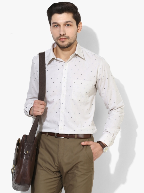 

Park Avenue Men Off White Printed Formal Shirt