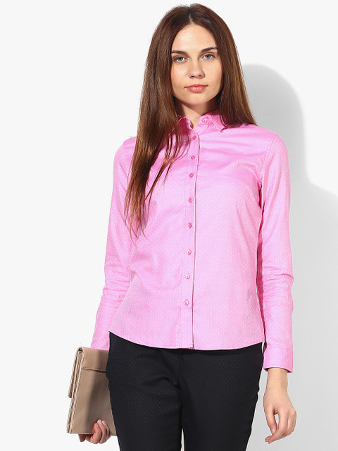 

Allen Solly Women Pink Ditsy Dot Print Casual Shirt