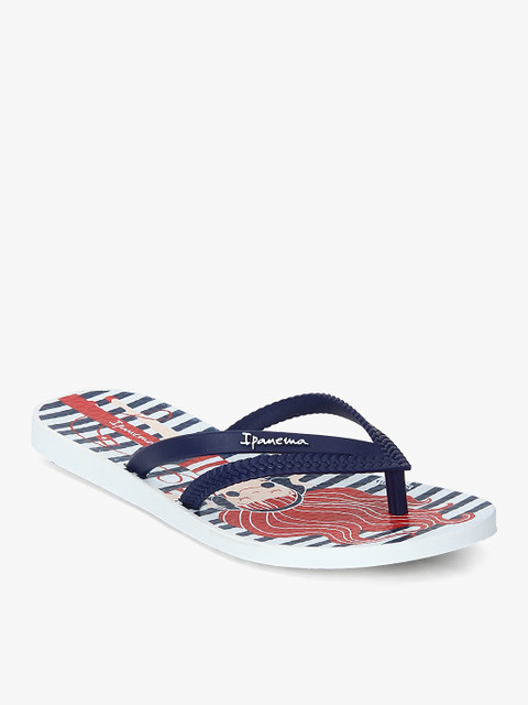 

iPanema Women Navy-Blue & Orange Printed Thong Flip-Flops