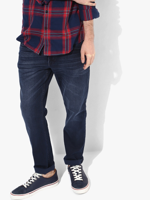 

ColorPlus Men Navy-Blue Washed Slim Fit Jeans