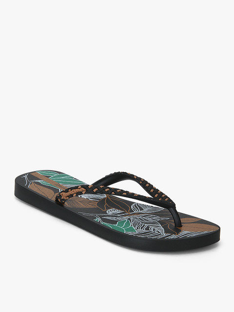 

iPanema Women Black & Brown Floral Print Thong Flip-Flops