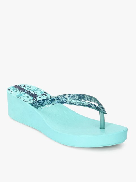 

iPanema Women Blue Printed Heeled Thong Flip-Flops