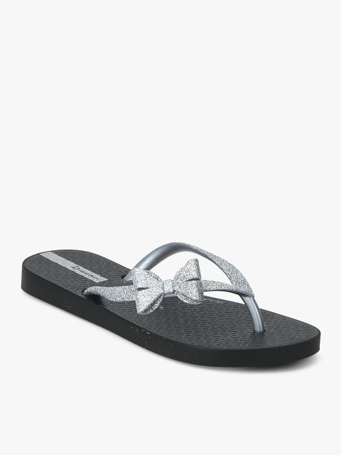 

iPanema Girls Silver-Toned & Black Shimmer & Textured Thong Flip-Flops