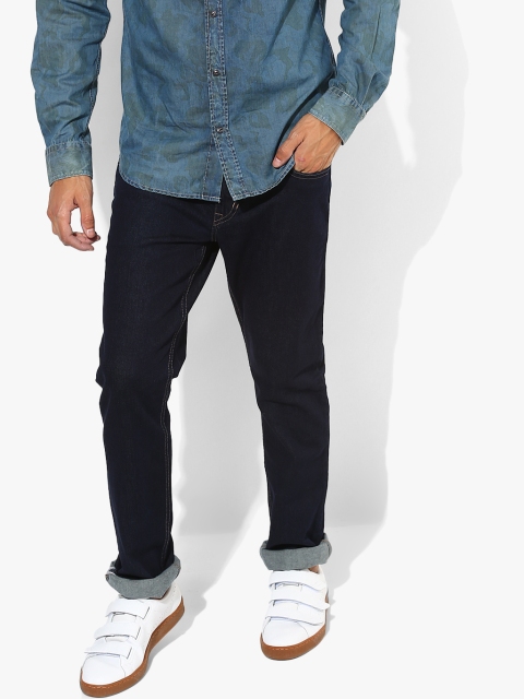

ColorPlus Men Navy-Blue Solid Slim Fit Clean Look Stretchable Jeans