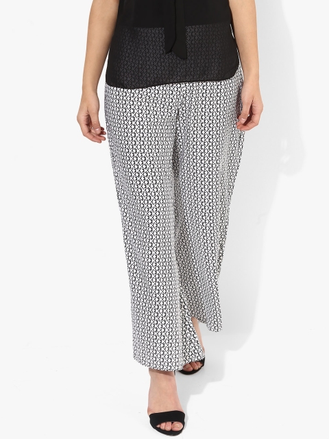 

Jealous 21 Women White & Black Printed Straight Palazzo