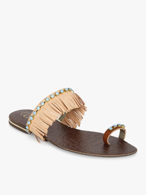 

Catwalk Women Brown & Beige Embellished One Toe Flats