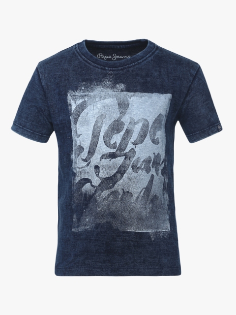 

Pepe Jeans Boys Navy Blue Printed Round Neck T-Shirt