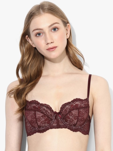 

Bwitch Maroon Lace Non-Wired Medium Everyday Bra SOFIA