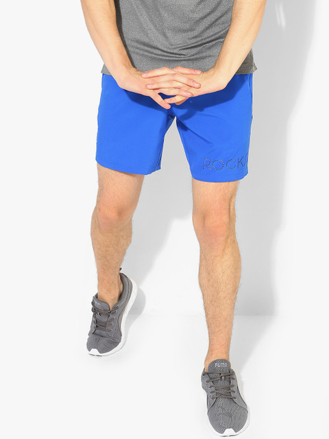 

rock.it Men Blue Solid Sports Shorts