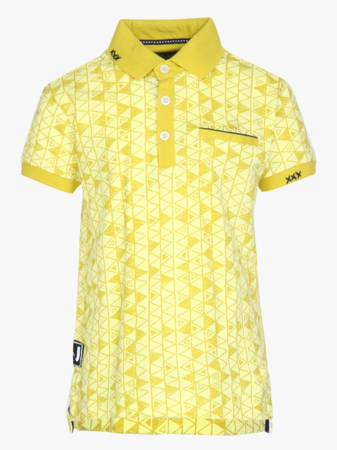 

Gini and Jony Boys Yellow Printed Regular Fit Polo T-Shirt