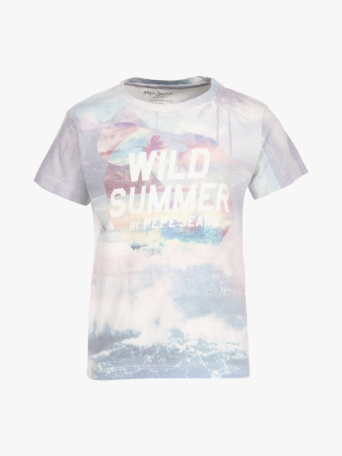 

Pepe Jeans Boys Off White & Grey Printed T-Shirt