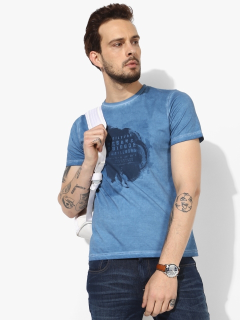 

Monte Carlo Men Blue Printed Round Neck T-shirt