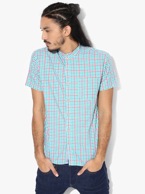 

Voi Jeans Men Blue & Red Slim Fit Checked Casual Shirt