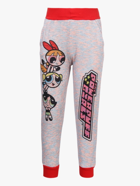 

Eteenz Girls Multicoloured Striped Joggers With Printed Detailing, Multi