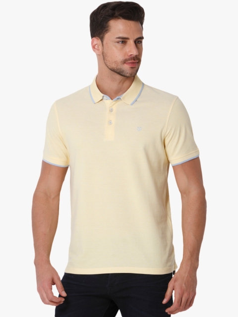 

Jack & Jones Men Yellow Slim Fit Solid Polo Collar T-Shirt