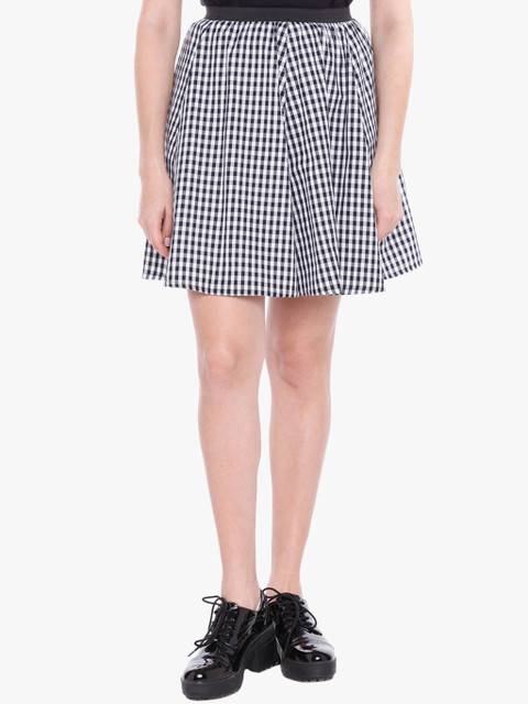 

Honey by Pantaloons Women Black Checked Flared Skirt
