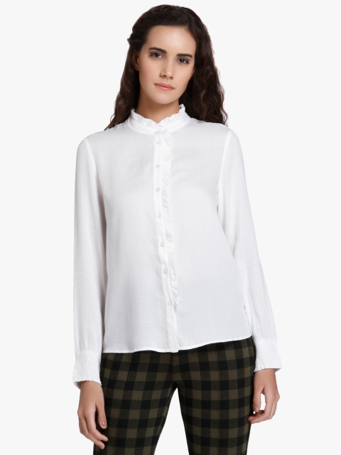 

Vero Moda Women White Regular Fit Solid Formal Shirt Style Top