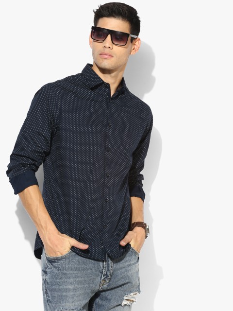 

Celio Men Navy Blue Regular Fit Printed Casual Shirt