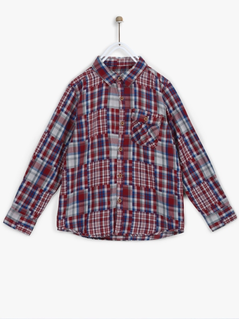 

Allen Solly Junior Boys Multicoloured Slim Fit Checked Casual Shirt, Multi