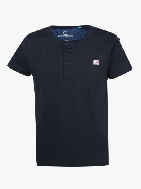 

Sweet Dreams Boys Navy Blue Printed T-shirt