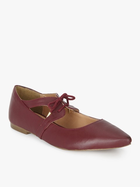

Carlton London Women Maroon Solid Ballerinas