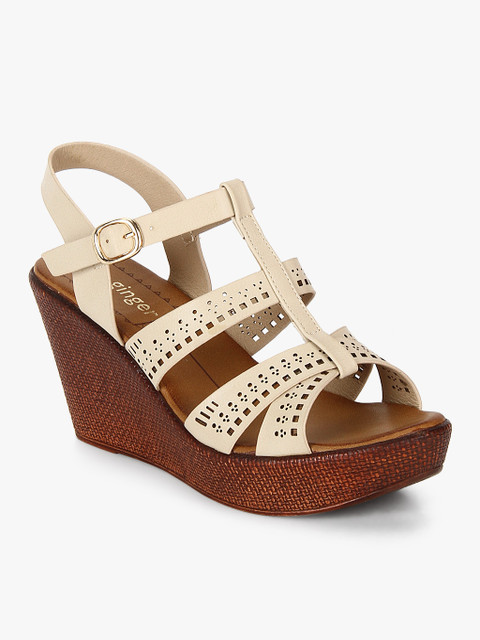 

Ginger by Lifestyle Beige Solid Wedge-Heel Sandals