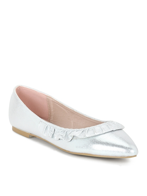 

Carlton London Women Silver-Toned Solid Ballerinas