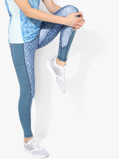 

2GO Women Blue Printed Training Tights