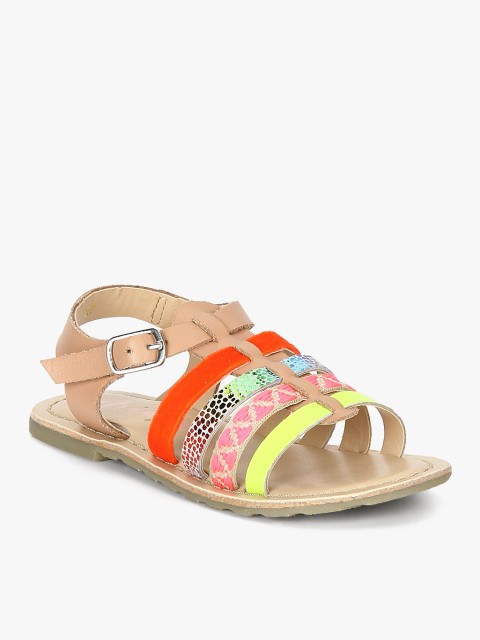 

Aria Nica Girls Multicoloured Printed Open Toe Flats, Multi