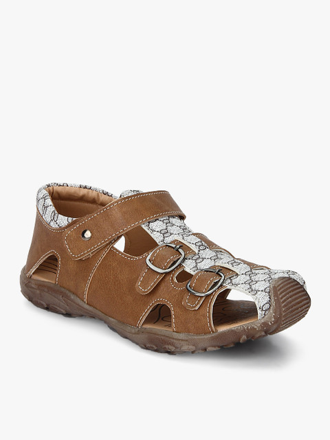 

J Collection Boys Brown & White Printed Fisherman Sandals