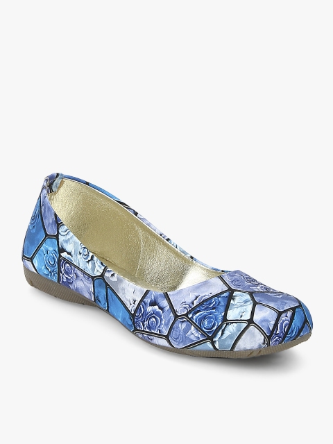 

J Collection Women Blue & Black Printed Ballerinas