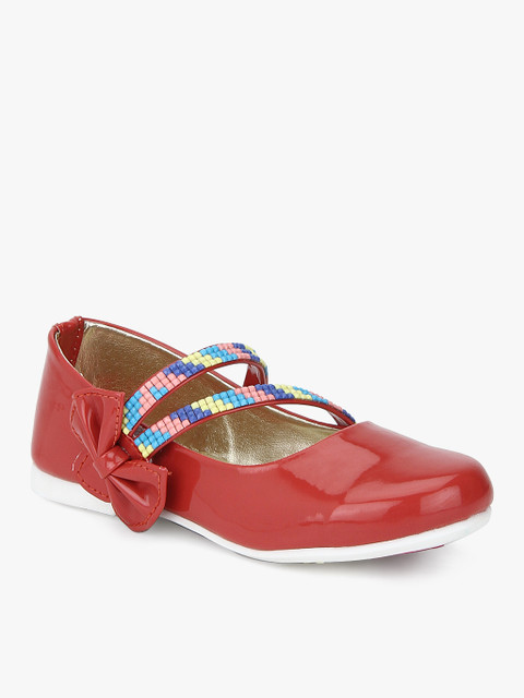 

J Collection Girls Red Solid Mary Janes with Beaded Detail
