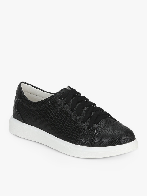 

Under Knee Women Black Textured Sneakers