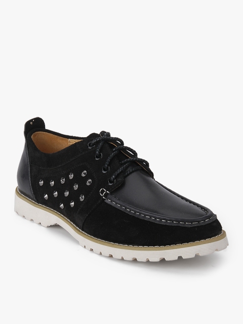 

Cobblerz Men Black Solid Leather Derbys