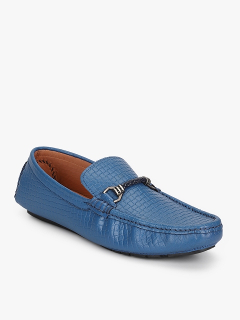 

San Frissco Men Blue Textured Driving Shoes