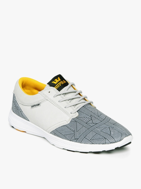 

Supra Men White & Charcoal Grey Printed Hammer Run Lace-Ups Sneakers