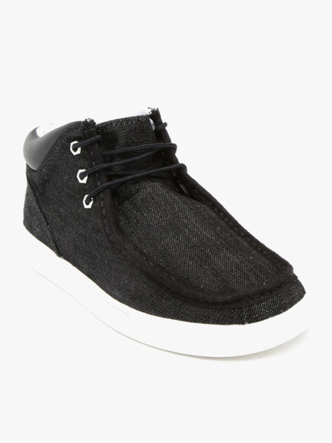 

Timberland Men Coffee Brown Woven Design Mid-Top Sneakers, Black