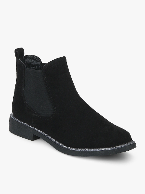 

Truffle Collection Women Black Solid Flat Boots