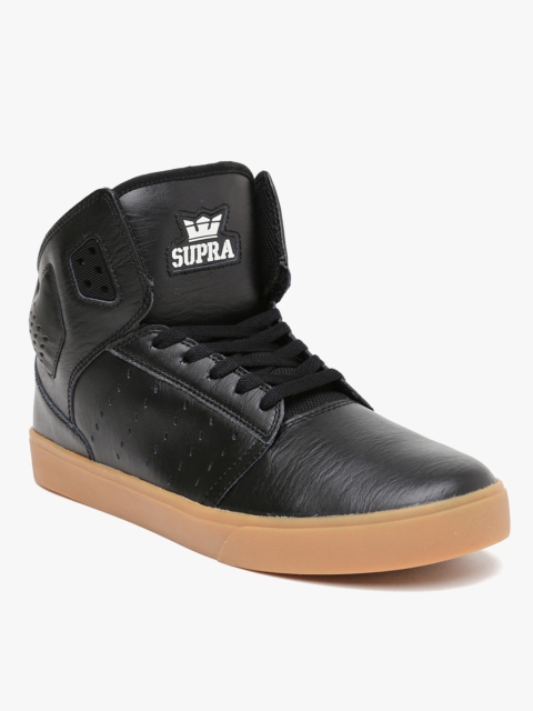 

Supra Men Black Solid Leather Atom Lace-Up Sneakers