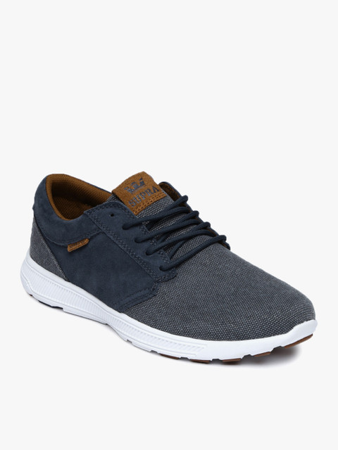 

Supra Men Textured Hammer Leather Running Sneakers, Navy blue