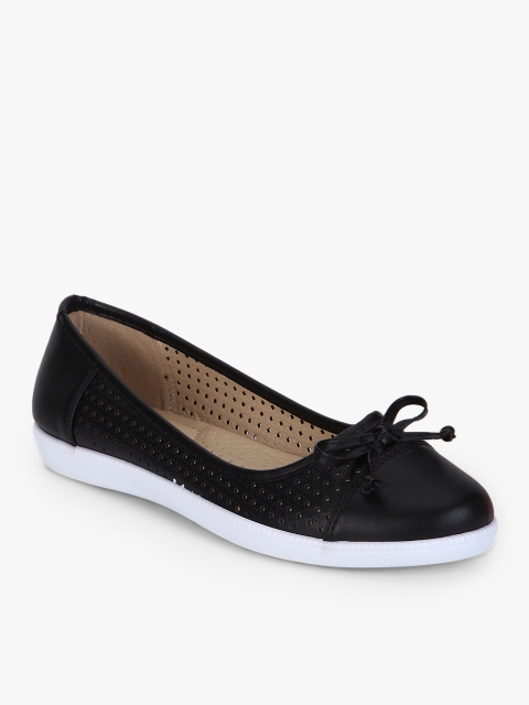 

Under Knee Women Black Textured Ballerinas