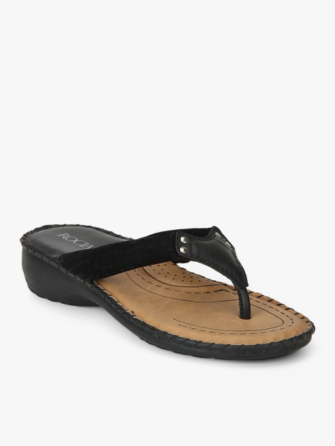 

Rocia Women Black Solid Open Toe Flats