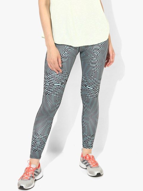 

Zelocity by Zivame Women Black & Blue Printed Tights