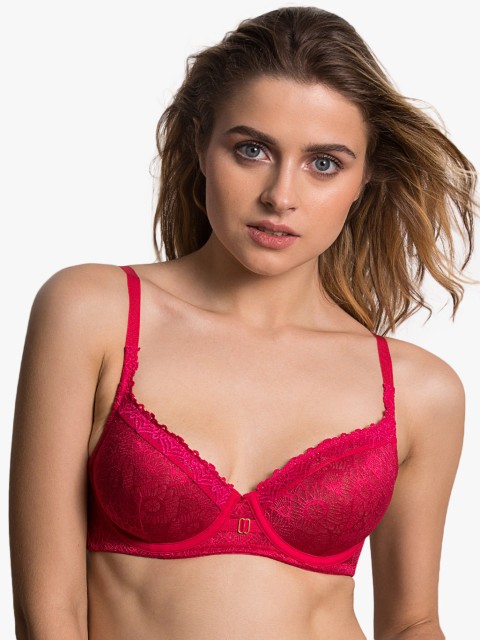 

Zivame Fuchsia Lace Underwired Lightly Padded Everyday Bra ZI106E