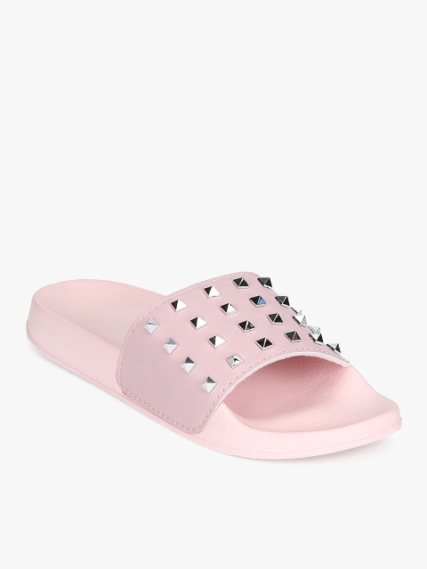 

Truffle Collection Women Pink Embellished Open Toe Flats